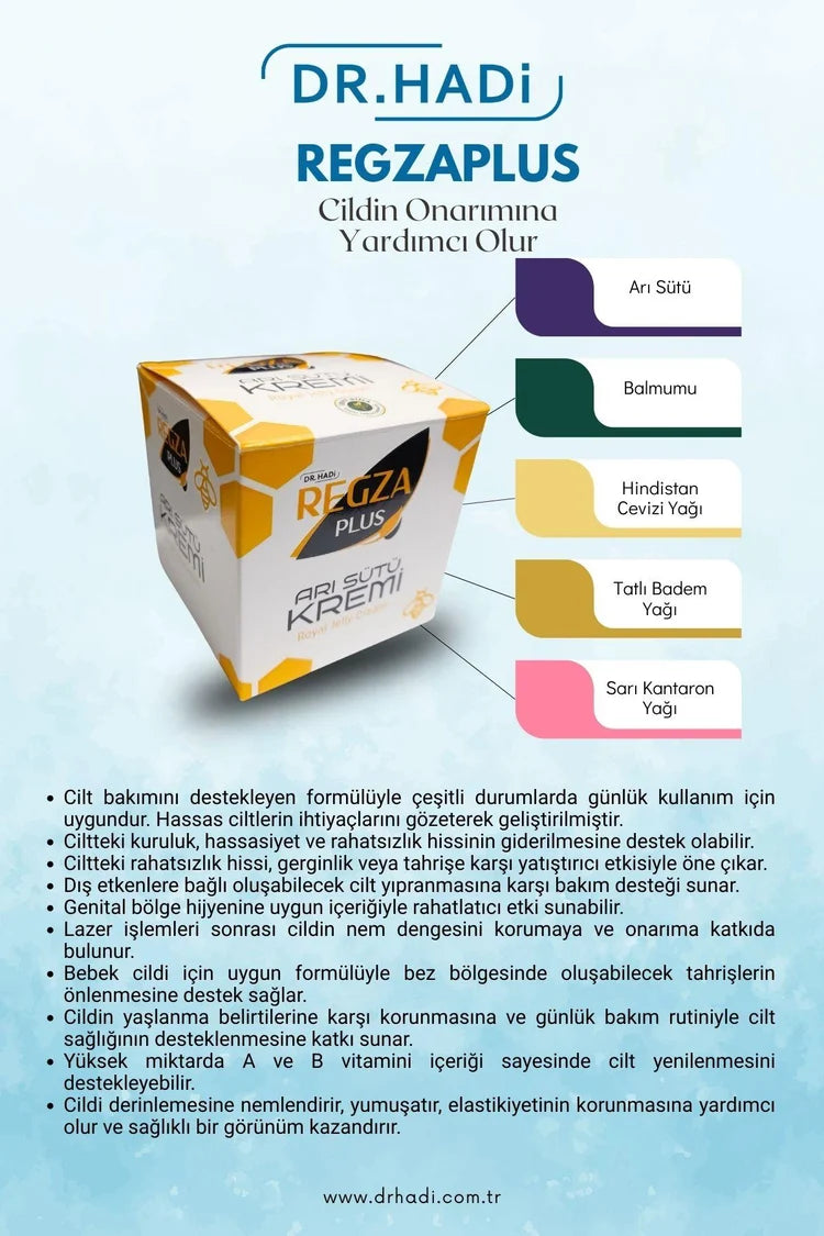 Regza Plus Bitkisel Cilt Bakım Kremi | Arı Sütü / Genital - Koltuk Altı Beyazlatma / Pişik Önleyici